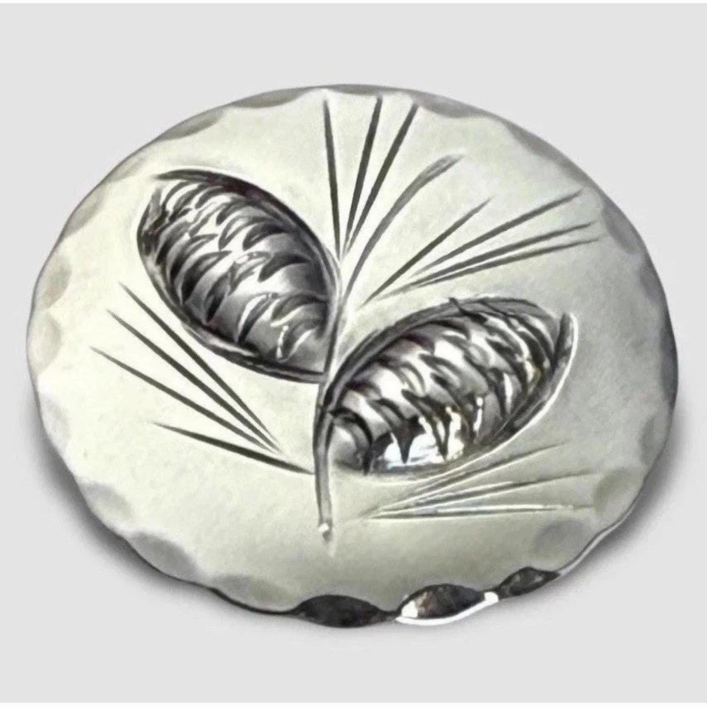 Stuart NYE Sterling Silver 925 Pinecone Brooch Vintage Signed Pin